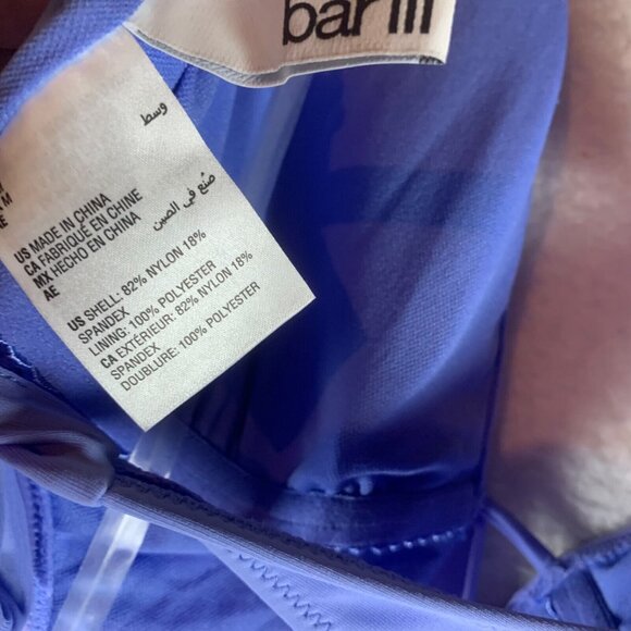 Bar III Women's Cowl Neck‎ Cutout Purple Halter Strap One-Piece Swimsuit Size M - Picture 9 of 11